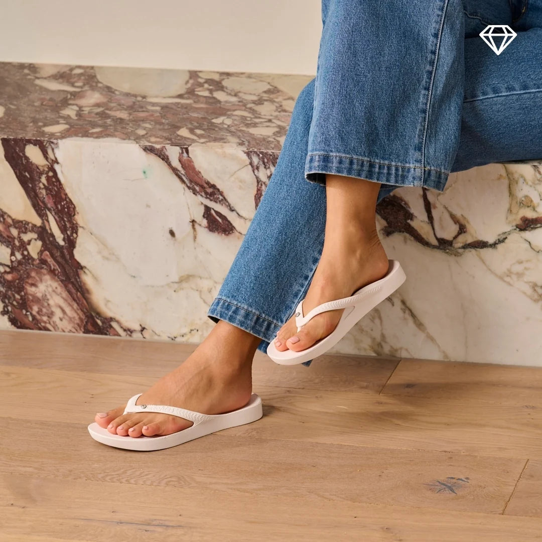 Arch Support Flip Flops - Classic - Crystal White